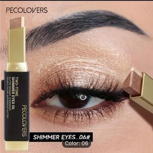 Two-Tone Shimmer Eyeshadow Stick - Tan and Brown NIB